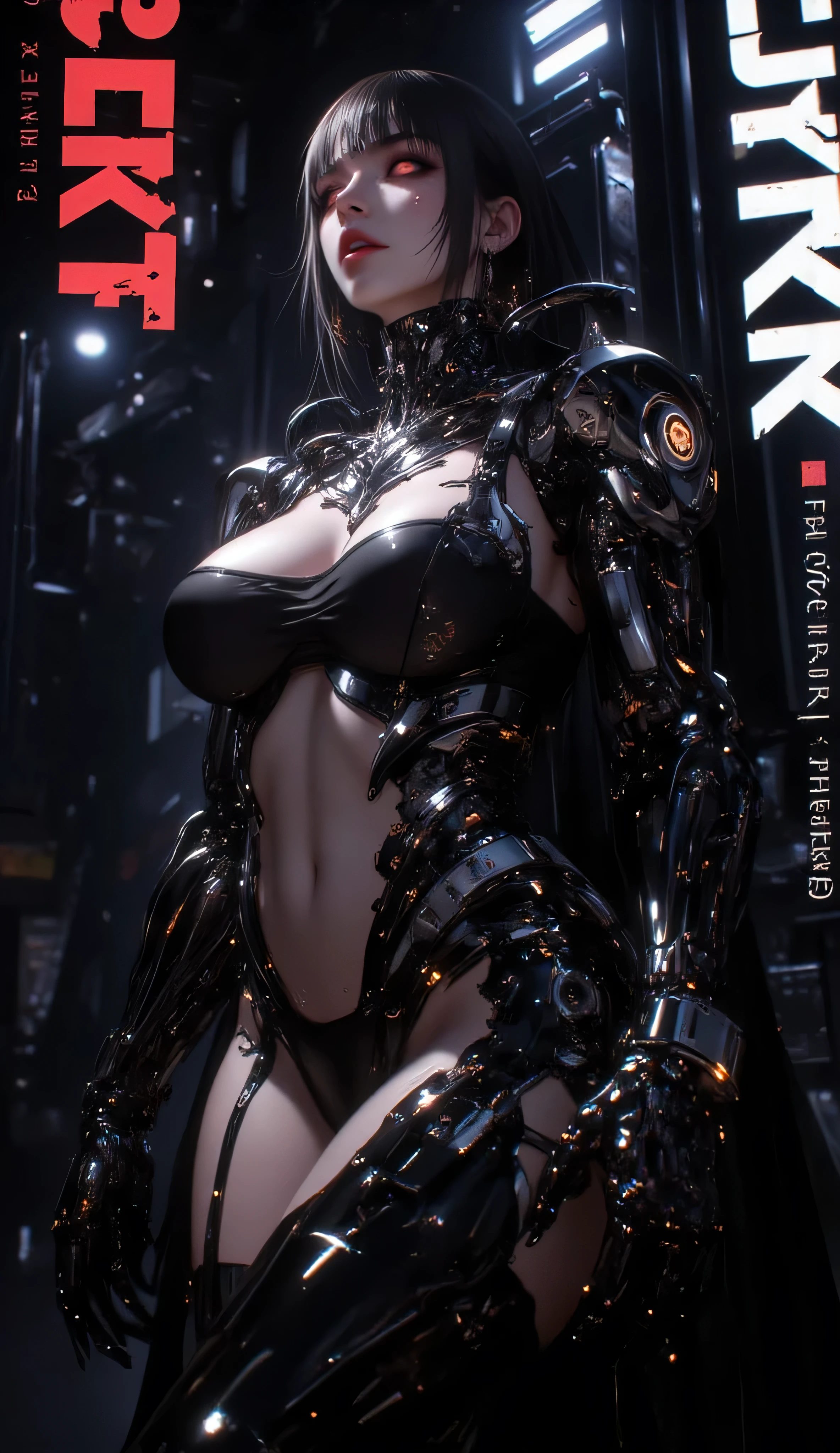 CryengineXLBeta 1.1A girl looking at the viewer, full body front, {{Masterpiece}}, {{Ultra Fine Illustration}}, {{hyper detail super colored hair}}, {{Hyper-detailed skin}}, goose egg face, long brown hair, foating hair, avy hair, mecha, futuristic, 8k HD picture, more details, neon light background, ((bottomless_waist_down nude)), girl waist down, ((female_vagina)), bushes in her pussy, nude waist down, perfect vagina, cunt, ((smokey eyeshadow for green eyes)), eyeslashes, ((black smokey eye makeup)), light makeup, ((wet pussy)), ((creamy pussy))