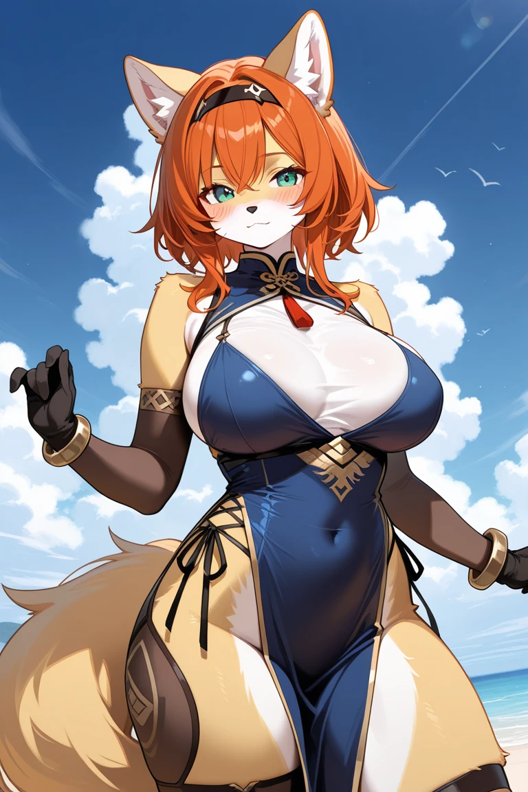 Random background, huge breasts, pose random, Mai Shiranui