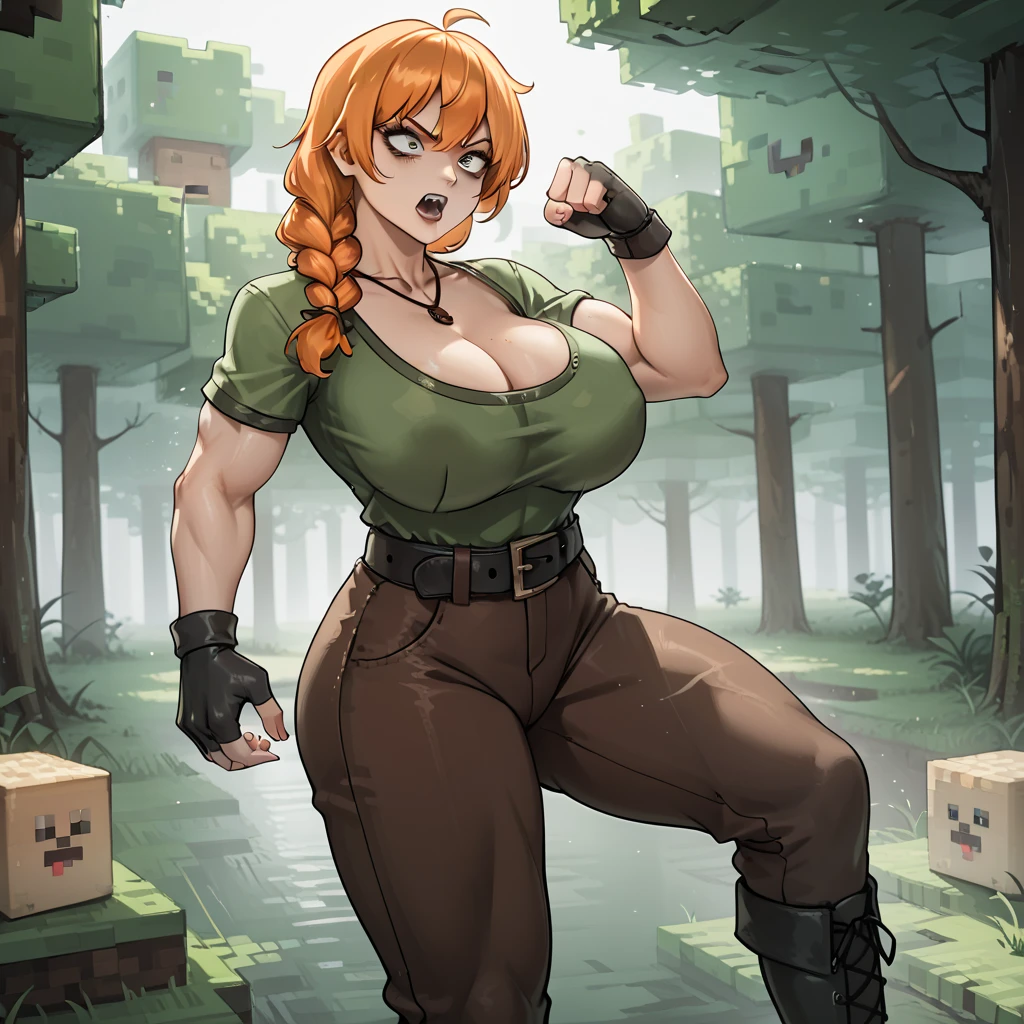  anthro bandicoot girl with redhead hair in braids,  in a relaxing and seductive moment wearing a warm sweater, camouflage pants, and army boots, surrounded by cozy, futanari 