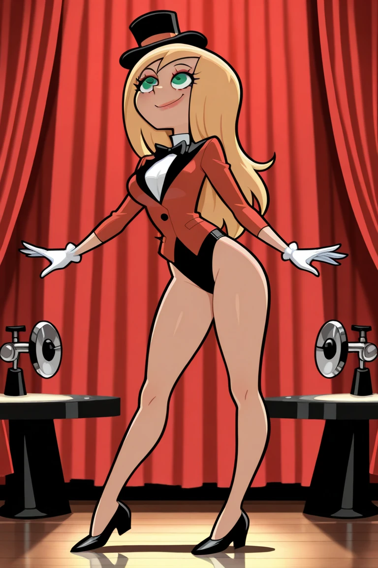((work of art, best qualityer)),standing alone,1 girl, Lolaloud, lola tall, breasts big, high resolution, hair blonde, evil smile, Grinning, pretentious smile, Furiosa, Jumpy, detailded, soft lighting, plein-air, pantyhose, lingerie, Playboy Bunny, Pink Bunny Suit, bunny ears, bunny tail, fund : becos,posture of fight, punching