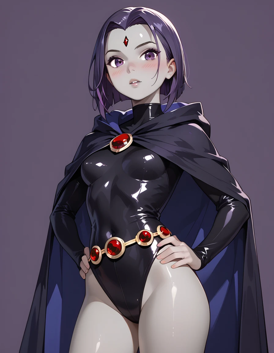 score_9, score_8, score_7_up, source_anime, <lora:Degen_Syanna_PDXL_v1-000007:.9> syanna, feminine, short hair, beauty mark, ,  red capelet, looking at viewer,  smile, grey eyes, string_pull, navel,  blush, open mouth,   collarbone, <lora:BoldCAT_P3:1>, groin, underboob, simple background, white background, ,, untied, ,  , cleavage, , ,