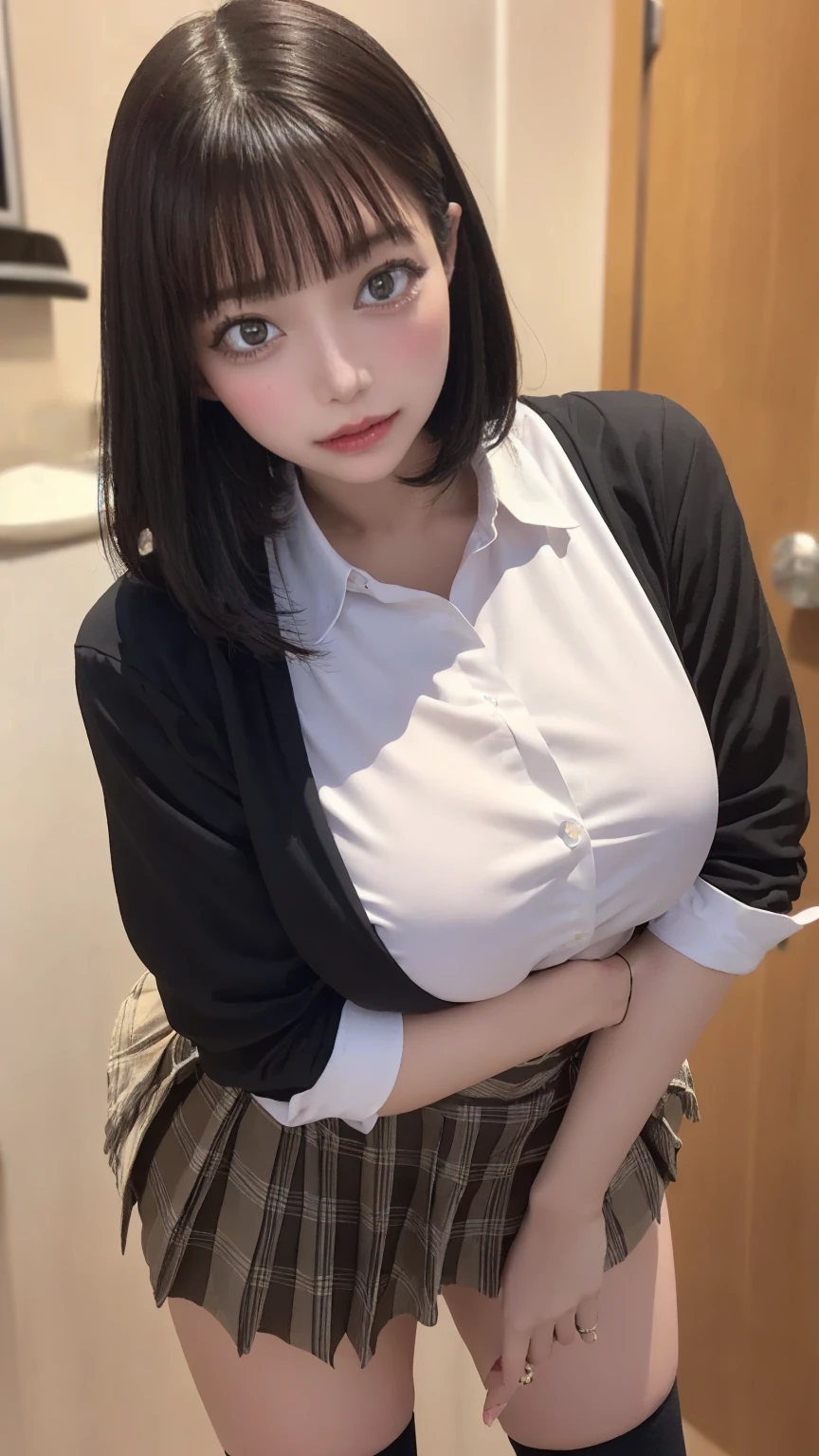 (very delicate and beautiful:1.2)super model,perfect shape,girl's,,Thighhighs,beautiful feet,beret,gentle expression,spoiled look,Innocent face,ミニskirt,big breasts,beautiful breasts,voluptuous,bike shorts,,givenchy,masterpiece, highest quality, High resolution, 8K, , skirt, uniform, short hair, messy hair, blush, sexy pose, big breasts, seductive pose, sweating,, sweating, cityscape, vivid details, super detail, realistic skin texture, Surface details, Beautiful eyes in every detail, medium full shot, Girl holding a sword,flame background,Smile at the front