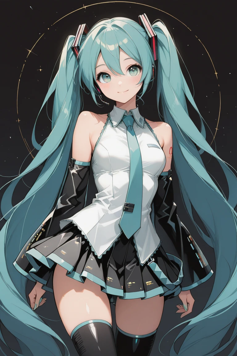 (1 girl),(high quality), (High resolution), (extremely detailed), (8K),(focus on lower body),(CG),Hatsune Miku、Gravure idol、Magic Knight、magic swordsman、Magic Mentor、school uniform、sexy panties、(black pantyhose:1.2)、erect nipple shape、No shoes、(neutral white lighting),sexy pose、showing panties