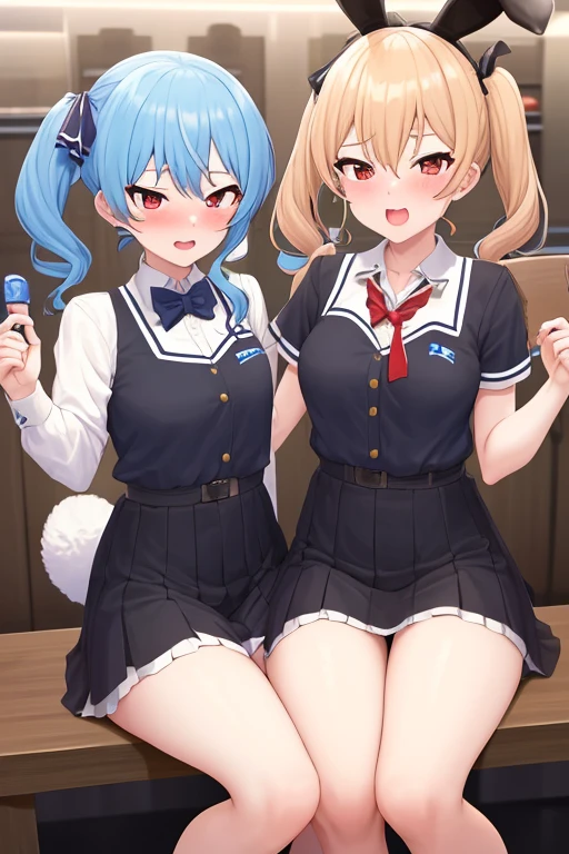 score_9, score_8_up, score_7_up, score_6_up, score_5_up, score_4_up, source_anime, screenshots,
shiroko-gym, shiroko \(blue archive\),blue eyes,grey hair,hairclip,animal ears,halo,track jacket,buruma,white socks,sneakers,
A shy girl masturbates by rubbing her pussy against the corner of a desk. She is completely naked and rubs her own breasts. She is trembling. One girl sticks out her tongue a little. She is sweating.