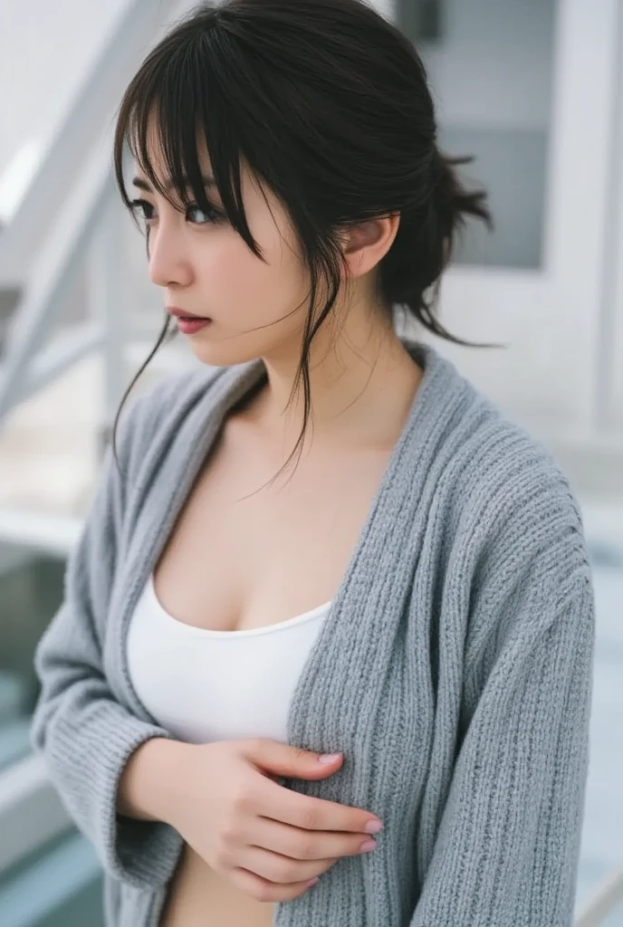 (((One girl,alone))),(Highly realistic photos, High resolution, Detailed face, Beautiful Eyes) Japanese women, 21 years old, Cute face, alone:1, Nice body, Medium chest, ,Hairstyle, Take a photo book,the avengers,Healthy Body,Thighs、Captivating pose