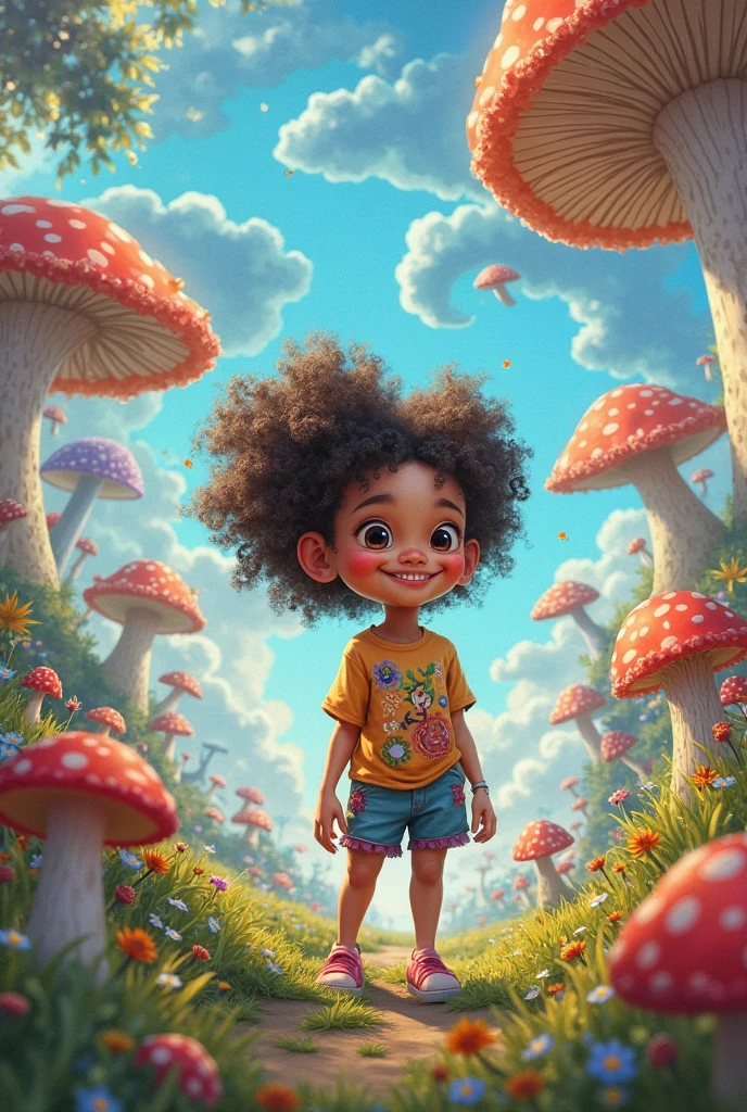 A broccoli-headed boy wearing a sweater, with brown skin, and with bad luck