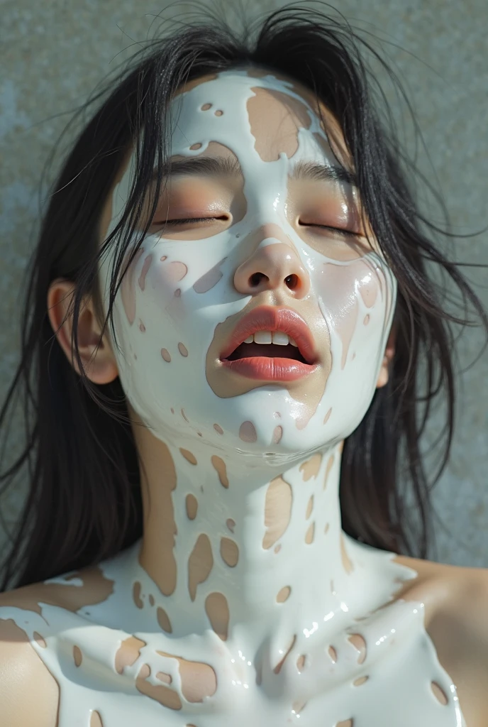 Tabletop、highest quality、8k、Award-winning works、Ultra-high resolution、One woman、(Face close-up:1.5)、(Semen-covered face:1.5)、nude