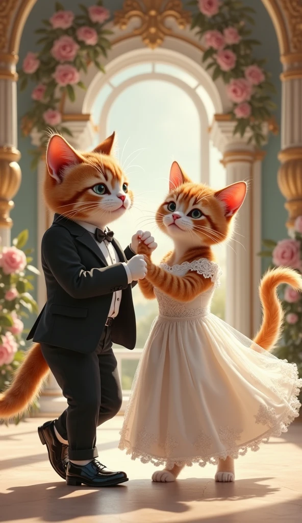 Cat Putting On Brown Jacket, Brown Shoe And Black Trousers Dancing Dj YK Mule Beats Sound