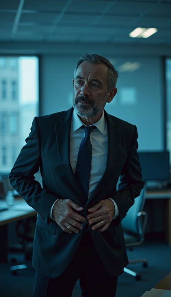 Lawyer in a suit with a half of underwear in his lap