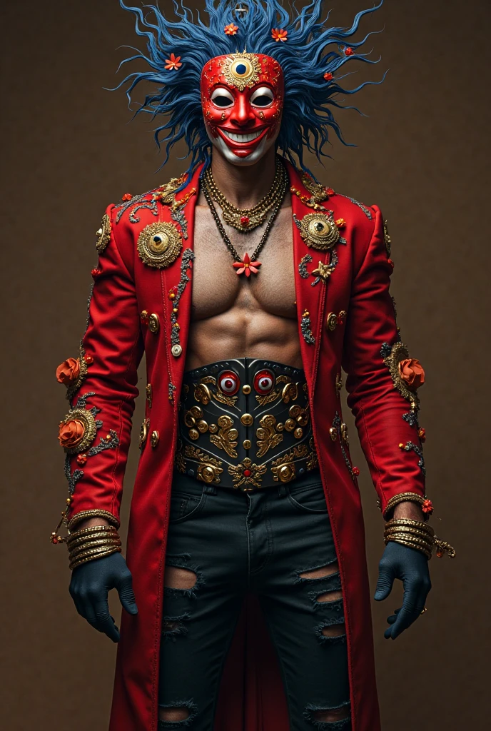 Scaramouche with a colossal vibrating dildo in the urethra of his cock