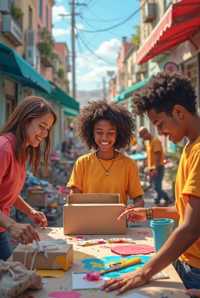 An image of people helping others, such as volunteering at a soup kitchen or someone helping an elderly person cross the street.