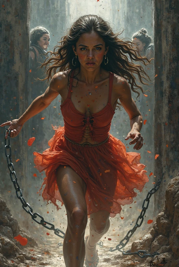 (Surrealism, complex background:1.1)ultra detailed, beautiful and aesthetic, masterpiece ,best quality:1.3,full body, slim abs ,shiny skin ,ultra-detailed face, detailed eyes, lustrous lips ,subtle smile, red tones, realistic style with fantasy elements,Restraint,Lying,break,nsfw(2man and 1woman,having sex))+boy on top,rap〇,vaginal penis,BDSM, Restraint feet, restrained arms, Bound, chains, tied with chains, restrained body, Unable to move, bondage chains, Tied up, bondage chainsondage Restraint,18 year old,{{{small breasts}}}small body,(dark tan skin), (dark-skinned female, tanned)short cut,bright red hair, burning eyes, realistic eyes,charming realistic characters,(red sexy,burning dress)swet, Spread legs, , Pubic hair,Crying fece,vaginal,1boy,cum on body,a large amount of semen,pussy juice,pussy cum,