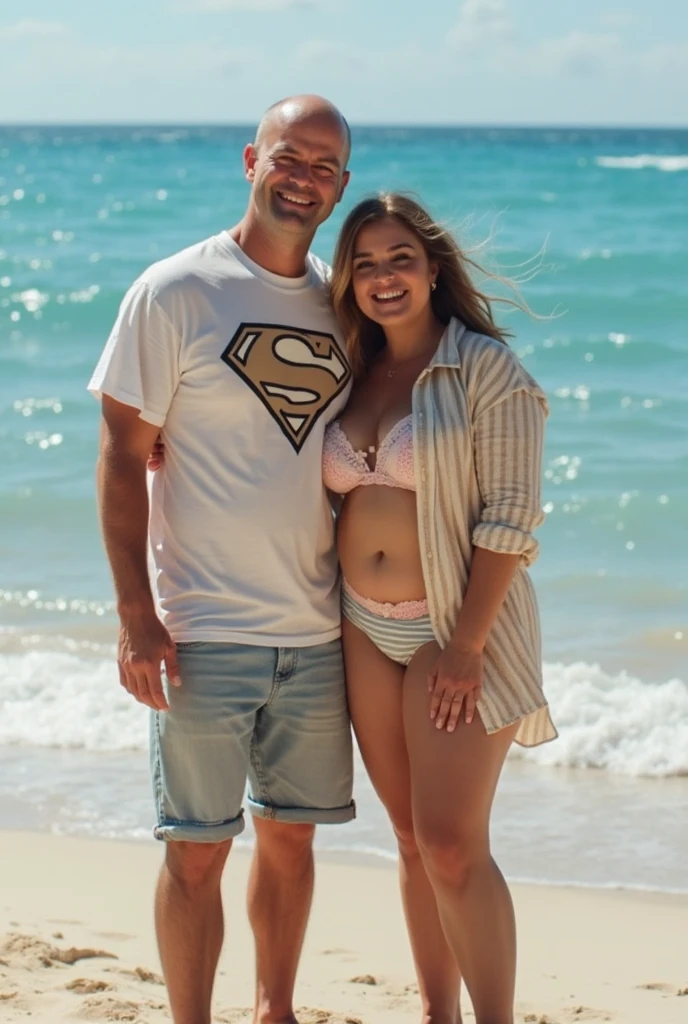 Desi father 40 years old, mother 35 years old xhubby big breast and ass, son 20 years old, daughter 18 years old chubby big breast.. in bikini sea beach