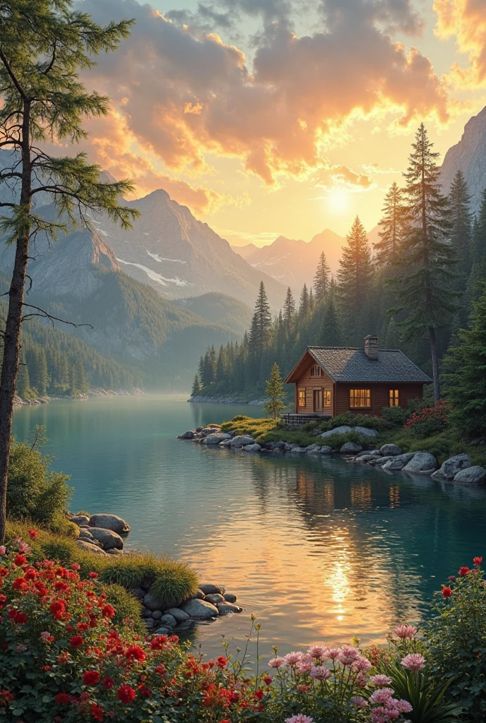 Realistic image, beyond imagination, wonderful, a house by the ...