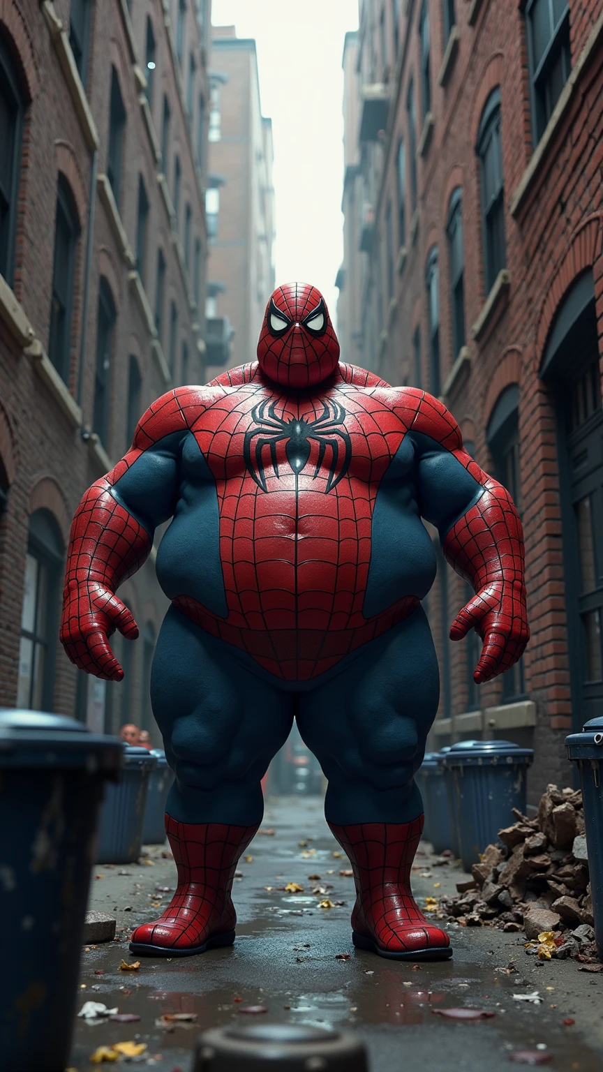 Fat spiderman, realistic