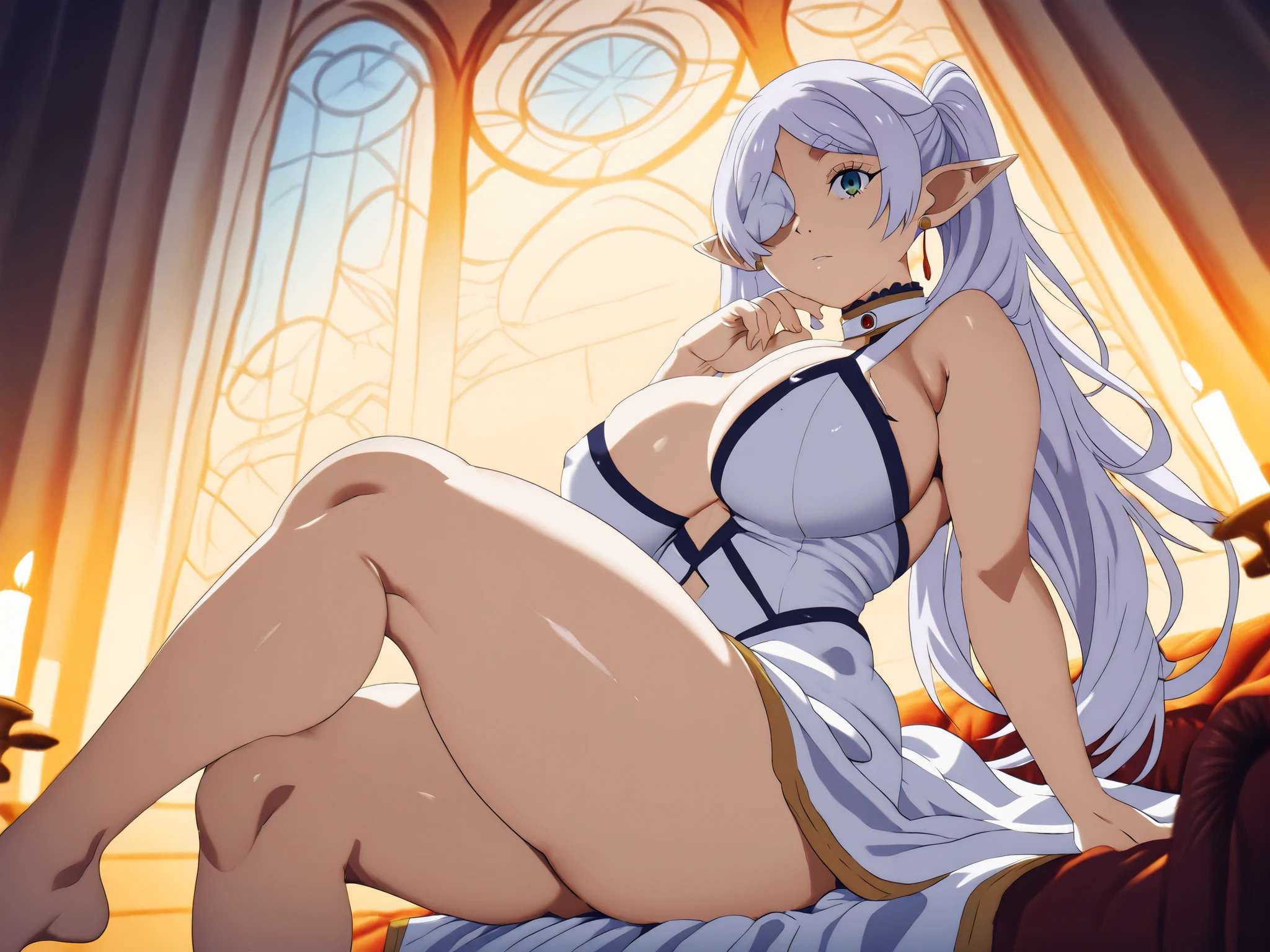 (nsfw 1.1), ((1girl)), ((masterpiece)), anime, ((highly detailed:1.5)), beautiful elf princess bathing in a marble tub, Miriya ((very long blonde hair)), wet hair, wearing a sheer bathrobe, clothed bathing, ivorygoldai, royal palace bathroom setting, steam, ornate marble tub, (rose petals floating in water:1.3), early morning light, windows, crepuscular lighting, elf anime girl