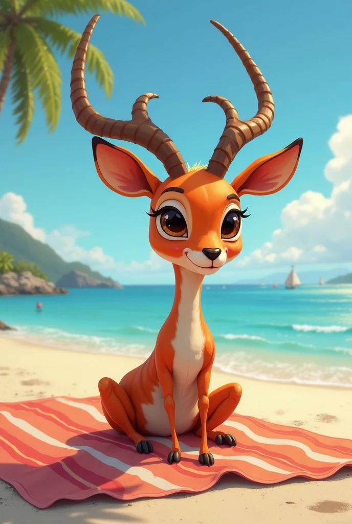 (by pixelsketcher:0.6), (by personalami :0.6), solo, female, gazelle (zootopia), detailed background, (cinematic lighting:1.1), (perfect focus:1.1), 8k hd, photo, (detailed eyes:1.2),depth of field, bokeh, subsurface scattering, wide angle, bright colors, (furry detail:1.3),detailed background,realistic, photorealistic, ultra realistic,Beach, sea, oceanic landscape, island,beautiful day,(short tail),(fluffy:1.3), (realistic fur:1.1), (extreme fur detail:1.2),sexy pose, blonde hair, shiny sequined bikini, over a concert plataform