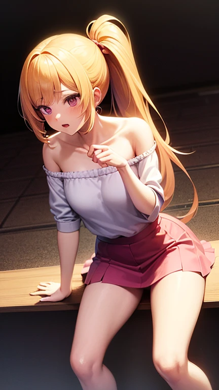 Long-haired blonde girl posing in front of the building, Anime girl cosplay, Surrealism female students, Blonde anime girl with long hair, seductive anime girls, Anime cosplay, misa amane, Japanese goddess, Ayaka cosplay, misa amane *, cabellos largos dorados, beautiful and seductive