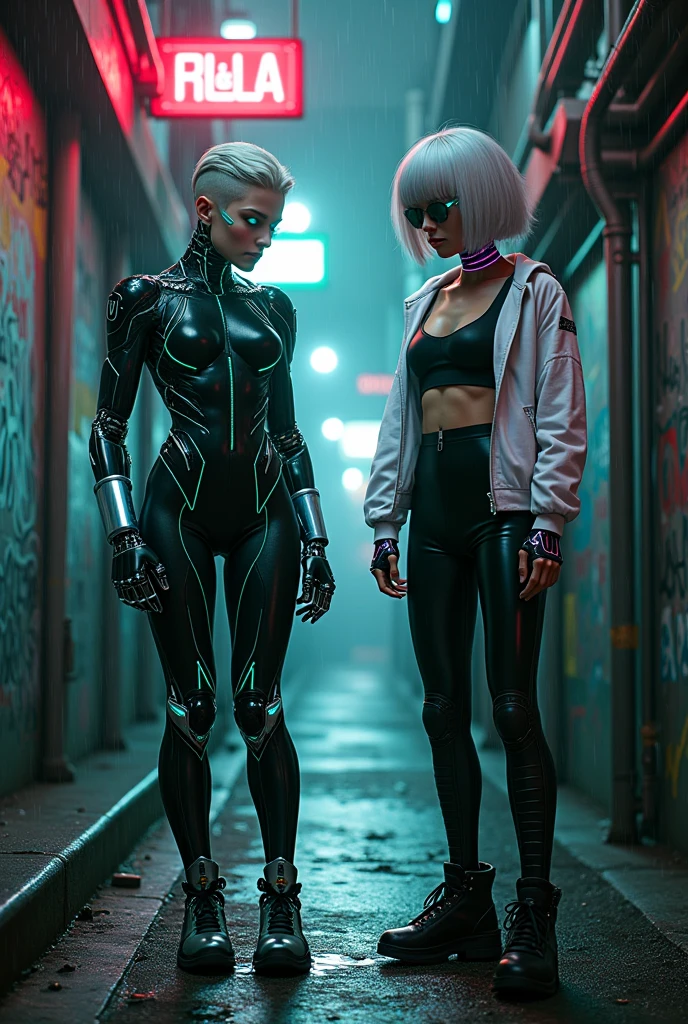 (best quality,4k,8k,highres,masterpiece:1.2),ultra-detailed,(realistic,photorealistic,photo-realistic:1.37), one beautiful girl, spread wings, detailed eyes, detailed lips, dragonfly body, full body, looking at camera, posing at camera, cybernetic parts, cyberpunk style, cyberpunk background, vibrant colors, neon lights, dark rainy night.