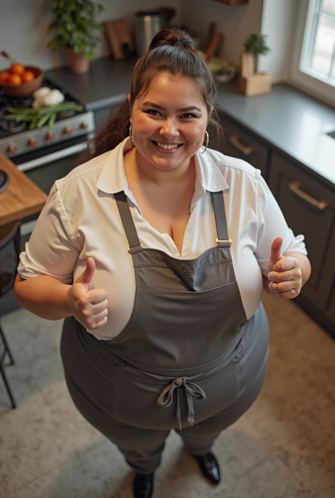 Extremely obese female waitress