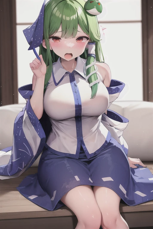 score_9, score_8_Excellent, score_7_Excellent, sauce_anime, Iruka Sakimiya, hair ornaments, Glowing Skin, evaluation_Explicit, Big Breasts, Big Ass, , Playboy Bunny, Embarrassing, (Tears in my eyes:1.2), Wet clothes, Camel Toe, Dynamic pose, Tabletop, Highest quality, One Girl,smile,Komeiji Koishi, Have,Have bow,Green Hair,Green Eyes(Heart Eyes),Symbol-shaped pupil, eyeball,Bedroom Background,Full nudity、The face of rutting、courtship attitude、Slender、Only the upper body is visible、Close-up