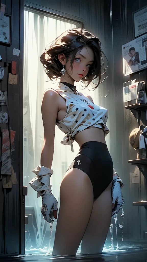(masterpiece, best quality), 1girl, Lime Comb-Over Fade with Hard Part, medium breasts, <lora:Menyoujan_style_v01:0.8>