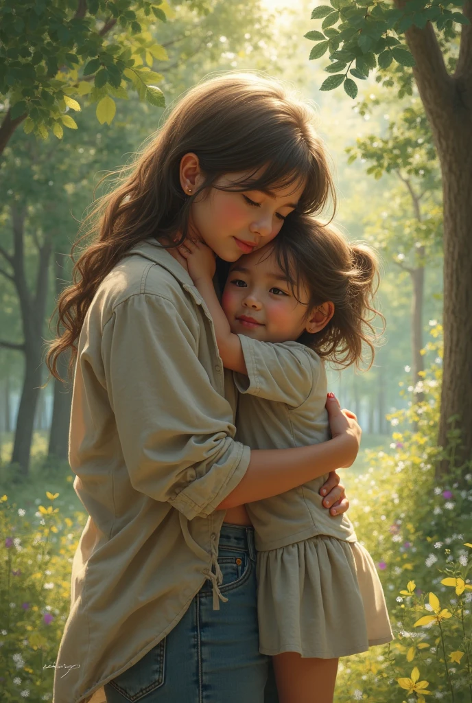 Beautiful girl hold boy paraivat part