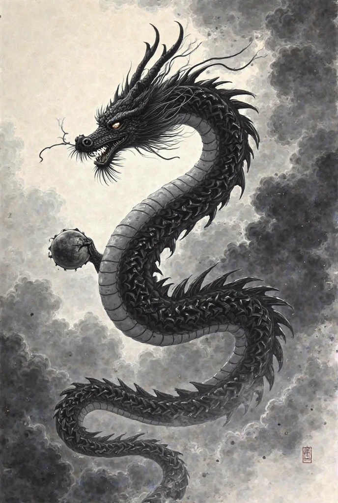 Chinese dragon, Red Eyes, sharp teeth, open mouth, teeth, from the side, Chinese text, sign