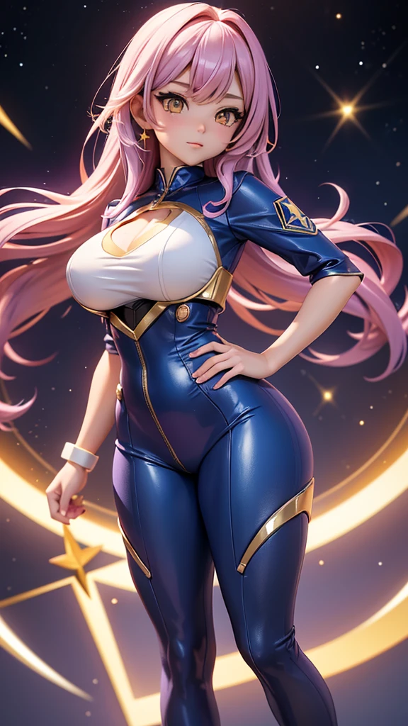 Rarity, Rarity of My Little Pony, Rarity in the form of a girl, Huge-breasts, Lush breasts, Elastic breasts, hairlong, Luxurious hairstyle, coiled hair, In the costume of Captain Marvel, White costume, On the costume of diamonds, Sveraket costume, in the style of Rarity, Elegant boots, in the sky, superhero, brawn, in full height, smirk, magic, Captain Marvel Boots, Flight beam, beste-Qualit, Very detailed, 8K quality, in full height