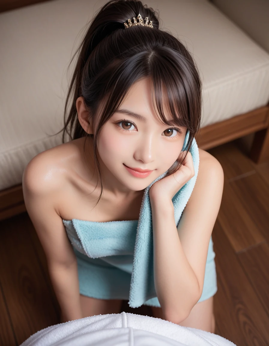 
(masterpiece, realistic, photo-realistic:1.2), finely detail, ultra high res, perfect anatomy, best quality, 8K, soft focus, (happy smile:1.3), 1 woman,Japanese, (black short hair:1.2), beautiful detailed face and big eyes, (white and smooth skin:1.3), natural lighting, film grain, (detailed background, 大きな窓のあるベッドルーム),squatting,(completely nude:1.3)