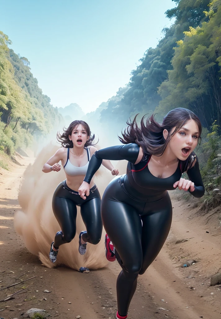 she is Running fast in jungle