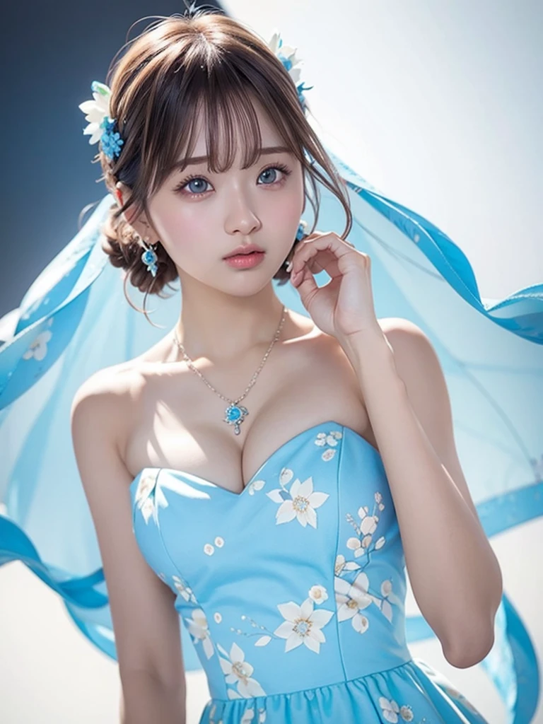 Masterpiece, absurdres, fine detail, HDR, highly detailed face and eyes, photorealistic, smiling, <lora:ctd:0.7>, beautiful ctd_woman, a young woman wearing a tiara and a blue dress , perfect ctd_body, perfect ctd_face