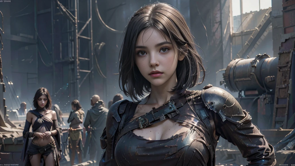 8k wallpaper,ultra - detailed,rich details,ultraclear,8K,,Best quality at best,best qualtiy,mistic,1 female warrior,Black armor,Ancient Chinese general armor,(((Sword in hand))),facing to audience,(((A withered battlefield,废墟,run-down,Wasteland,barren,A desert))),Sadness outside,battlefiled,ancient battle field,,((the night,Dimly lit,Dark 1.3)),closeup cleavage