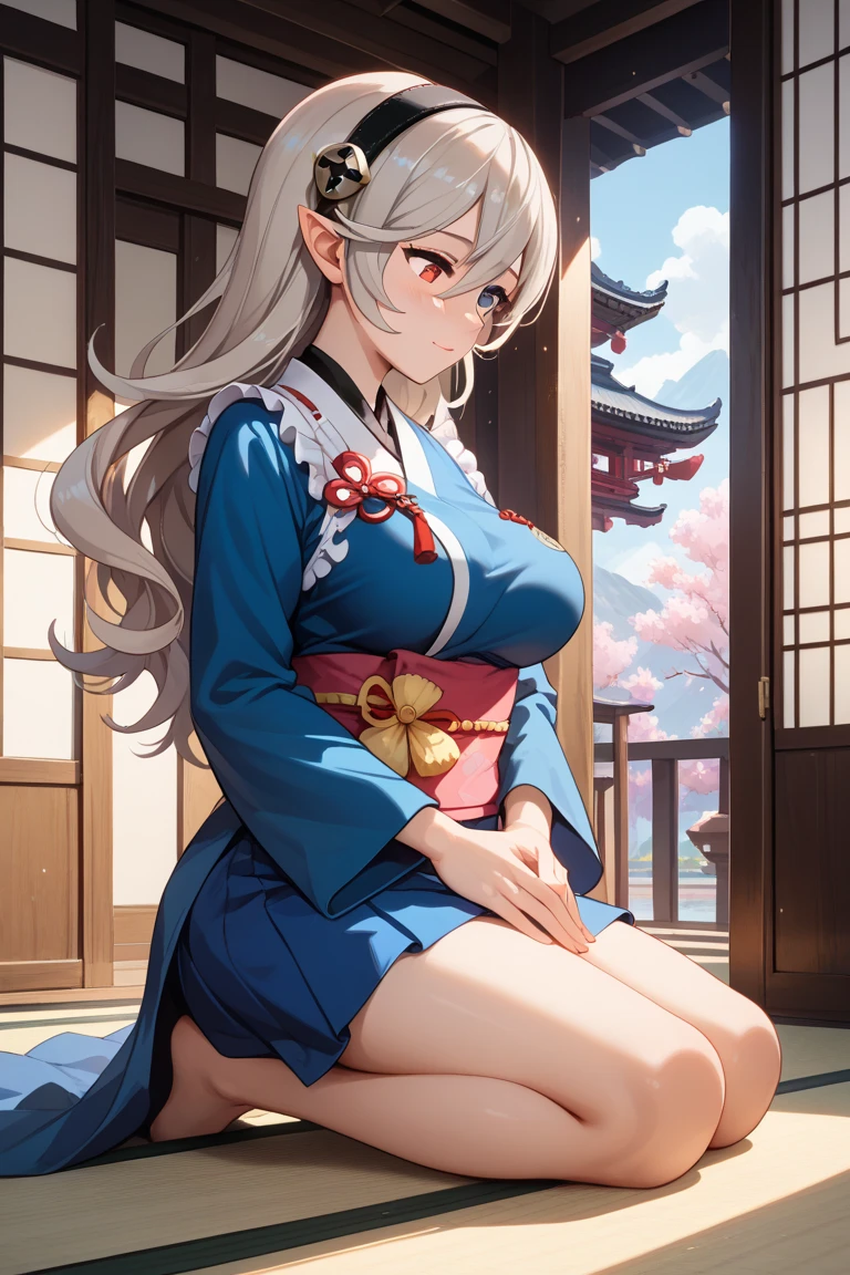 Dark color depiction、(masterpiece, highest quality:1.2), alone, One girl, umpd gold ship, pillbox hat、kimono、yukata、Long-sleeved kimono,, Horse tail,、grassland、Nature、blush、smile、Sweat、summer、Leg spread、Spread your legs、(Huge breasts:1.4)、Underwear is visible、Clothes are see-through、Pantyhose bite、See-through pantyhose、See-through pussy、Overflowing large amount of love juice、A large amount of thick 、Masturbation、masturbation behavior、Put your finger in your pussy、Sit on a chair