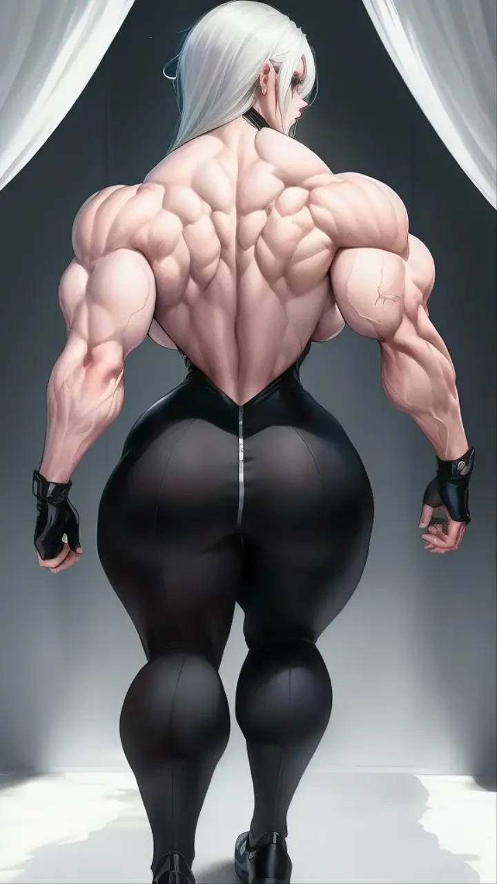anime characters in black and white clothes are close to each other, fofosexyrobutts, extremely detailed artegerm, highly detailed exquisite fanart, as seen on artegerm, art cover, style artegerm, artegerm. high détail, focus on her back, 2b, 2b, artegerm detailed, artegerm and Genzoman, muscle girl, extremely muscular,