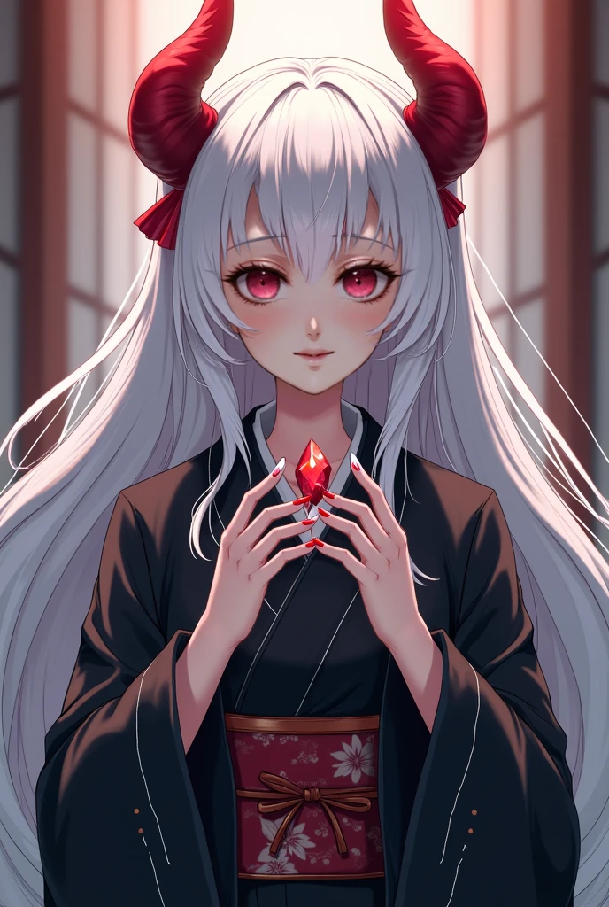 Fox girl, 8k, HD quality, best quality, extra detail, beautiful ethereal lighting, white, pink, and red, glow, red facial markings, yellow eyes, fluffy white hair, curvy body shape, medium , thick thighs, japanese style, harajuku style, modern, ((zoom on face))