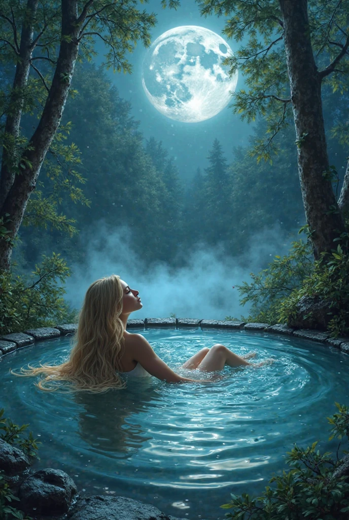 there is a woman naked standing next to a of water humanoid woman, realistic fantasy illustration, hyperrealistic fantasy art, realistic fantasy render, broken glass broken glass armor, realistic vagina, realistic fantasy artwork, deviantart artstation cgscosiety, rossdraws , broken glass bikini-water beautiful digital artwork, fantasy woman,hairy vagina dripping water. completely naked,nude full body view.woman taking a moonlight bath outside by the river.!