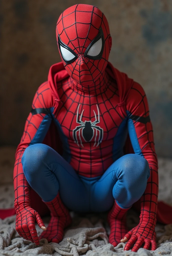 Image of boy dressed as Spider-Man in Pixar format, He's that little baby, ingenious, Caring and super charming.