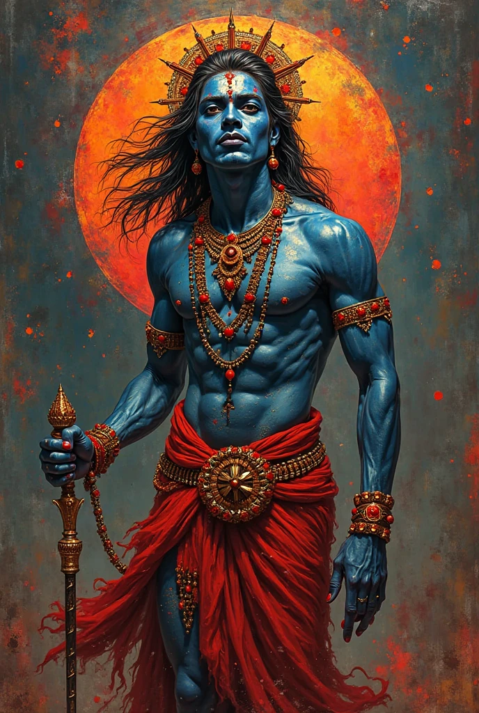 Photo of Lord Shiva as a with a snake around his neck and the moon on his head