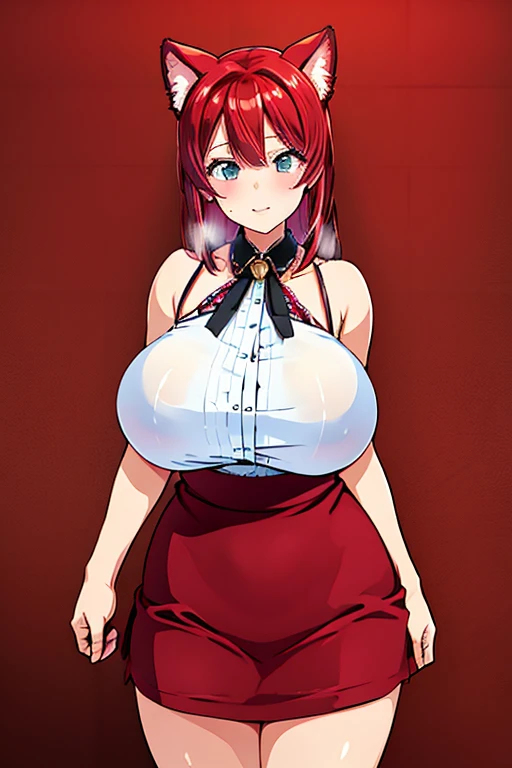 My name is Hikaru, I am a white test woman with long red hair and black eyes. I am 1.60 cm tall and weigh 46 kg. My breast sizes are 300 cm, my waist is 60 cm and my hips are 200 cm. Dressed in a black and pink sports bra, along with a short pink panties and her hair tied in a ponytail with a bang. With big breasts 300 cm