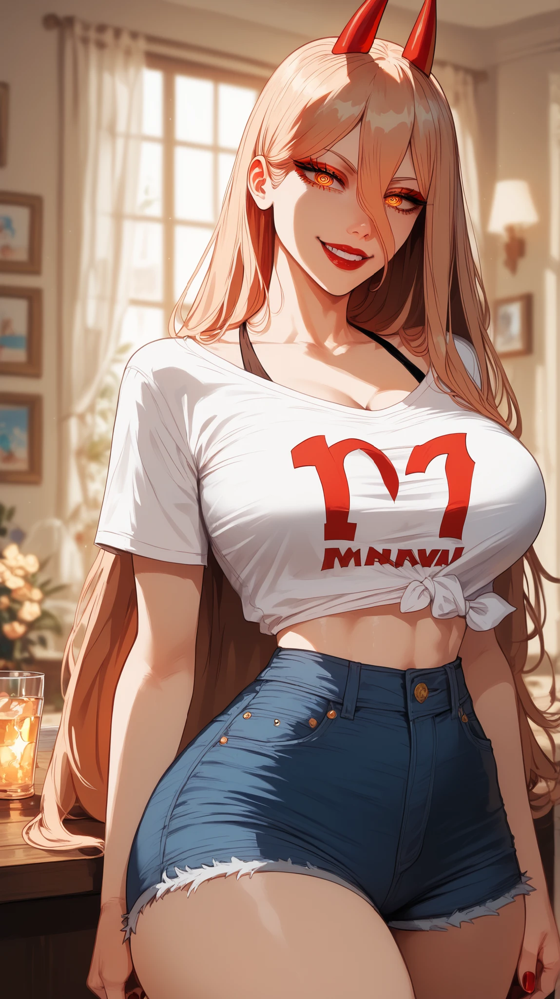 ((Masterpiece)), ((Best Quality)), (Very Detailed), ((Very Detailed)), 4K, (8K), very aesthetic, absurdres highres,1girl, solo, Anthropomorphic seagull, furry animal, french fries, breasts, sweater, cleavage, looking at viewer, underwear, bra, cover, large breasts, smile, long hair, clothing cutout, brown eyes, teeth, cleavage cutout, white sweater, upper body, long sleeves, turtleneck, heart, skirt