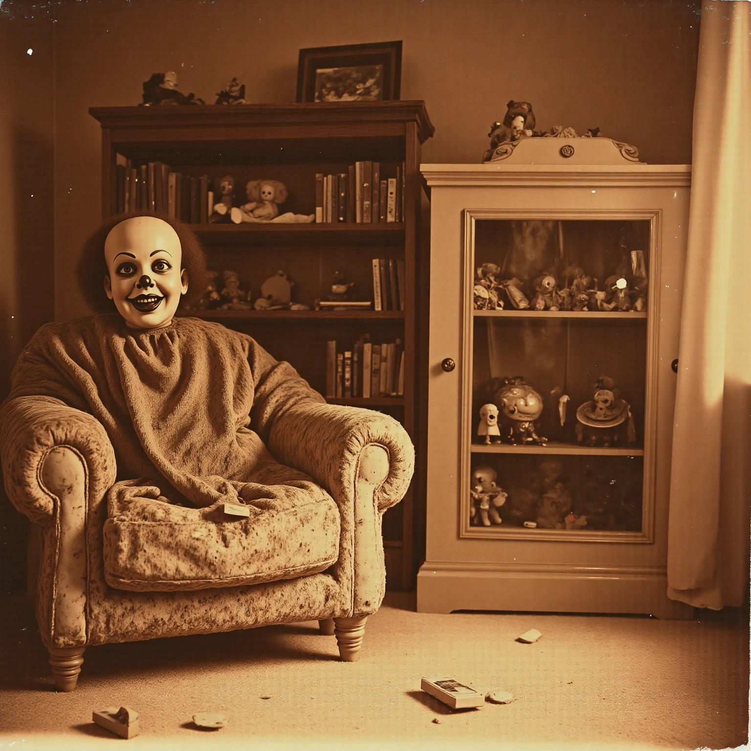 (knitted toy voodoo doll:1.7), (Voodoo Sigmund Freud:1.3), (Clothing: early 20th-century psychoanalyst attire with inkblot patterns:1.0), (Accessories: enchanted couch emitting a soothing glow, floating dream journal:1.1), (background: vintage office with therapy couch, bookshelves, and an atmosphere of psychoanalytic thought:1.2), best quality, masterpiece, detailed soft oil painting, detailed background, dramatic cinematic lighting, soft edge lighting, professional, dramatic lighting, hard edge lighting, ultra quality, 4k,masterpiece, best quality, 8k, ultra highres, highres, extremely detailed