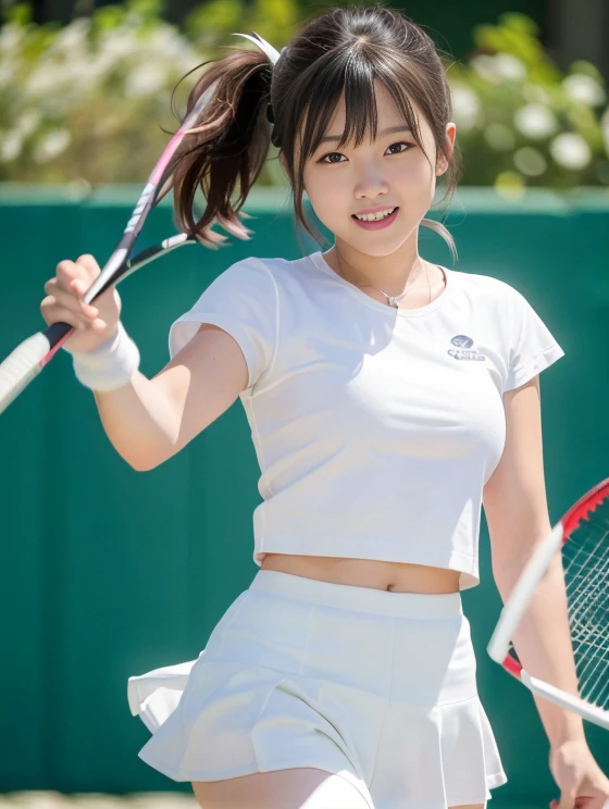 hkgirl、Before a tennis match、Have a racket and a ball、Tennis Wear