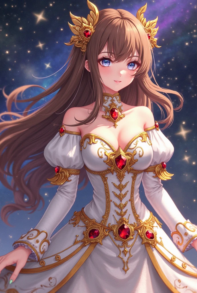 masterpiece, 8k, sharp focus, high resolution, princess, beautiful girl, fantasy princess dress, puffy multi-layered tiered ballgown, corset, collar, sharp focus, intricately detailed dress design, colorful, whimsical, fantasy, magical