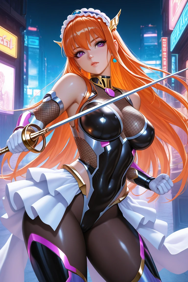 (asura style:0.7), score_9, score_8_up, score_7_up, score_6_up, uncensored, erina nakiri, long hair, orange hair, purple eyes, hair between eyes, BREAK detailed eyes, beautiful eyes, perfect eyes, assertive female, (perfect hands, perfect anatomy), detailed skin texture, (blush:0.5), (goosebumps:0.5), excessive sweating, sweating profusely, sweating drop BREAK, ruanyi0469, Nude color bodysuit, shiny clothes, skin tight, tattoo, barcode, nude, metal spine, BREAK, 1girl, gloves, solo, broom, lips, breasts, standing, blush, looking_at_viewer, leaning_forward, seductive smile, holding, smile, large breasts, gasping, heavy breathing,