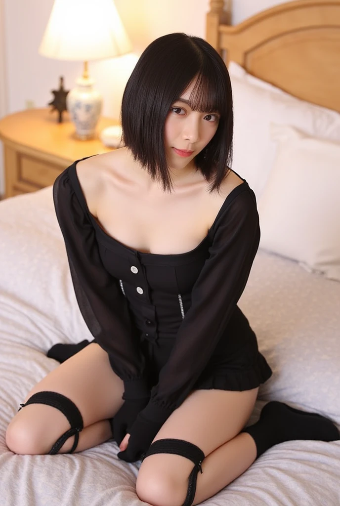 Japanese female, (underweight), (flat chest best quality:1.5), 30 years old,NSFW,
delightful, (grinning1.2), sitting, (legs spread:1.2), looking at viewer, wave hair, (expensive dress), in the living room, with a sofa, full body shot, from front, ground-level shot