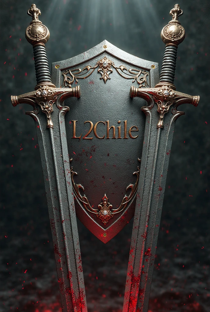 Design a shield with the word ceico in the center combining the colors blue and yellow with 3D numetal skulls