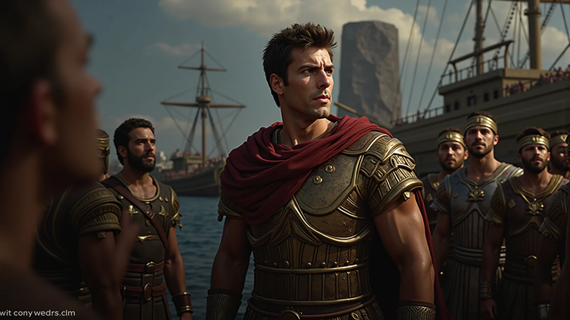Gold style,Intense gladiator duel, set in ancient Rome, historical, naked, digital UHD (64k) image, cinematic film still dramatic side lighting, dramatic intense stare closeup portrait, hdr, shallow depth of field, vignette, highly detailed, high budget Hollywood film, cinemascope, moody, epic, gorgeous
, Highly detailed and clean, Photorealistic and cinematic masterpiece, professional photography, realistic, realism, 200k , Raytracing and light effect, digital, perfect composition, beautiful detailed intricate insanely detailed octane render trending on artstation, 8 k artistic photography, photorealistic concept art, soft natural volumetric cinematic perfect light, award - winning photograph, masterpiece, raphael, caravaggio, greg rutkowski, beeple, beksinski, giger.directed by Ridley Scott (black hawk down,gladiator)
