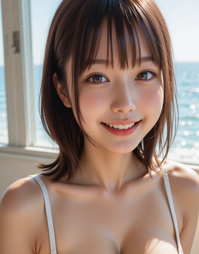 ((highest quality)High resolution)Lovely smiling girl, happy expression, And bright eyes, (realistic) radiate joy and positivity. (超be familiar with, portrait) her lips are curved upwards, Please show me your charming smile, Create a cheerful atmosphere. (bright colors) The portrait is vivid, Available in warm and attractive colors, Colors such as pink and yellow, enhance the fun atmosphere. (sharp focus) Details of her face, Including rosy cheeks and fine lines around the eyes.., well defined, Add depth and realism to your images. (studio lighting) Lighting is soft、perfectly illuminates her face, highlight her features、Creates a pleasant glow. Against the backdrop of a tranquil garden, Full of colorful flowers and lush greenery, take the girl out,bright smile.naked,small乳首,small乳輪,whole body,spread your legs,Japanese,nude,半naked,pink nipples,pink areola,skinny,skinny,thin,twin tails,brown hair,,small,not wearing clothes,naked,全naked,details of female genitals,Nipple details,Split, ), ((masterpiece)), (be familiar with), perfect face,round face,young face