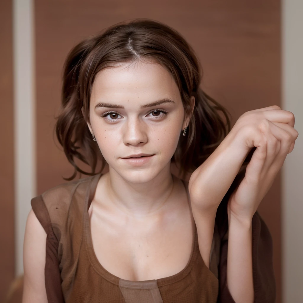 (((Emma Watson))), (((naked))), (walking through a lower class suburban neighborhood), shy, worried, hiding, ((face blushing)), (((hands between legs))), (minimal jewelry), choker, scared, ((embarrassed pose))